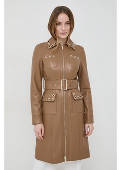 Marciano Guess płaszcz RORY damski kolor brązowy przejściowy 4RGL12 9646Z ze sklepu ANSWEAR.com w kategorii Płaszcze damskie - zdjęcie 167927973