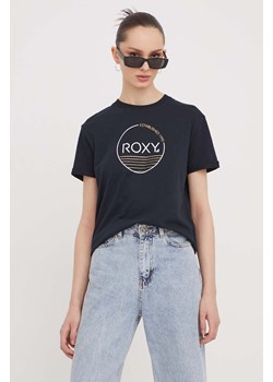 Roxy t-shirt bawełniany damski kolor czarny ERJZT05698 ze sklepu ANSWEAR.com w kategorii Bluzki damskie - zdjęcie 167928560