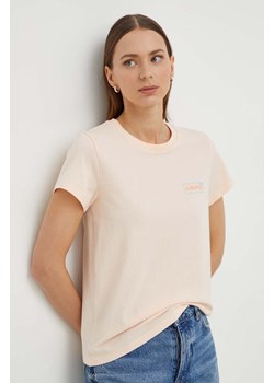 Levi&apos;s t-shirt bawełniany damski kolor pomarańczowy ze sklepu ANSWEAR.com w kategorii Bluzki damskie - zdjęcie 167928591