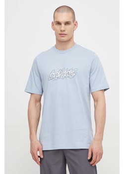 adidas t-shirt bawełniany męski kolor niebieski z nadrukiem IS2867 ze sklepu ANSWEAR.com w kategorii T-shirty męskie - zdjęcie 167928630