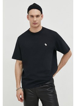 Abercrombie &amp; Fitch t-shirt bawełniany męski kolor czarny z aplikacją ze sklepu ANSWEAR.com w kategorii T-shirty męskie - zdjęcie 167928690