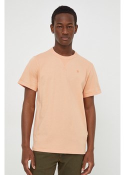 G-Star Raw t-shirt bawełniany męski kolor pomarańczowy gładki ze sklepu ANSWEAR.com w kategorii T-shirty męskie - zdjęcie 167928760