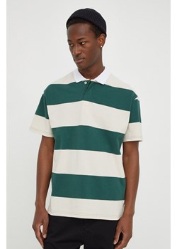 Solid polo bawełniane kolor zielony wzorzysty ze sklepu ANSWEAR.com w kategorii T-shirty męskie - zdjęcie 167928951
