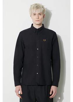 Fred Perry koszula bawełniana męska kolor czarny regular M5516.R88 ze sklepu PRM w kategorii Koszule męskie - zdjęcie 167930073