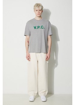 A.P.C. t-shirt bawełniany T-Shirt River męski kolor szary z nadrukiem COFDW.H26324.PLB ze sklepu PRM w kategorii T-shirty męskie - zdjęcie 167930150