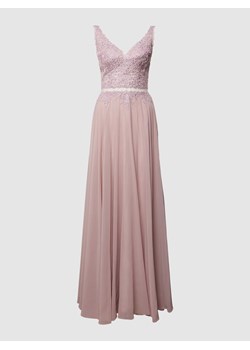 Sukienka wieczorowa z koronkowym obszyciem w jednolitym kolorze ze sklepu Peek&Cloppenburg  w kategorii Sukienki - zdjęcie 167930454