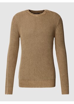 Sweter z dzianiny z prążkowanymi wykończeniami ze sklepu Peek&Cloppenburg  w kategorii Swetry męskie - zdjęcie 167930932