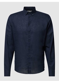 Koszula lniana o kroju regular fit z kołnierzykiem typu button down model ‘Anton’ ze sklepu Peek&Cloppenburg  w kategorii Koszule męskie - zdjęcie 167931643