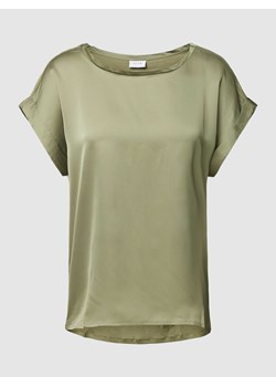 Bluzka z krótkim rękawem i zakładkami w jednolitym kolorze ze sklepu Peek&Cloppenburg  w kategorii Bluzki damskie - zdjęcie 167932303
