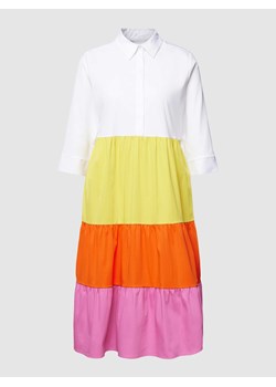 Sukienka kniana o długości do kolan z listwą guzikową w kolorze różowym ze sklepu Peek&Cloppenburg  w kategorii Sukienki - zdjęcie 167932331