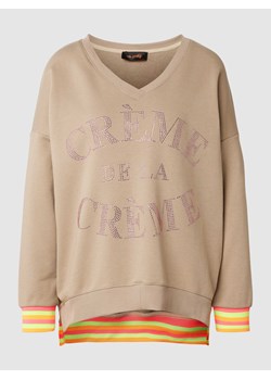 Bluza o kroju oversized z napisem z kamieni stras model ‘Creme de la Creme’ ze sklepu Peek&Cloppenburg  w kategorii Bluzy damskie - zdjęcie 167932334