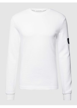 Bluzka z bawełny z długim rękawem i fakturowanym wzorem model ‘WAFFLE’ ze sklepu Peek&Cloppenburg  w kategorii T-shirty męskie - zdjęcie 167932360