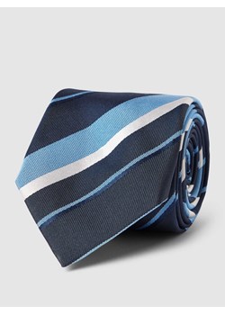 Krawat jedwabny ze wzorem w paski ze sklepu Peek&Cloppenburg  w kategorii Krawaty - zdjęcie 167932941