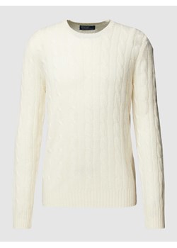 Sweter z dzianiny z prążkowanymi wykończeniami ze sklepu Peek&Cloppenburg  w kategorii Swetry męskie - zdjęcie 167933642