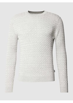 Sweter z dzianiny z fakturowanym wzorem ze sklepu Peek&Cloppenburg  w kategorii Swetry męskie - zdjęcie 167933862