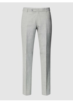 Spodnie lniane o kroju straight fit w kant ze sklepu Peek&Cloppenburg  w kategorii Spodnie męskie - zdjęcie 167940943
