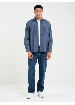 Koszula męska bawełniana imitująca jeans granatowa Redgerson 402 ze sklepu Big Star w kategorii Koszule męskie - zdjęcie 167946182