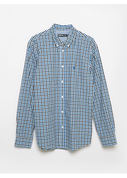 Koszula męska w drobną kratę niebieska Mowerin 401 ze sklepu Big Star w kategorii Koszule męskie - zdjęcie 167946200