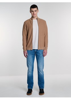Sweter męski bawełniany rozpinany brązowy Adal 802 ze sklepu Big Star w kategorii Swetry męskie - zdjęcie 167946204
