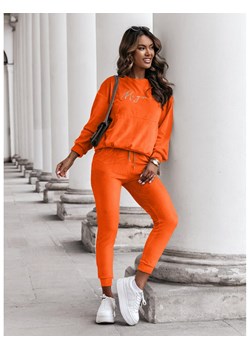 Welurowy dres spodnie + bluza BELLUS - orange ze sklepu magmac.pl w kategorii Dresy damskie - zdjęcie 167946300