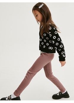 Reserved - Bawełniane legginsy w prążek - kasztanowy ze sklepu Reserved w kategorii Spodnie dziewczęce - zdjęcie 167947163