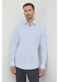 BOSS koszula męska kolor niebieski slim z kołnierzykiem klasycznym 50510395 ze sklepu ANSWEAR.com w kategorii Koszule męskie - zdjęcie 167953410