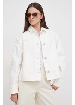 Emporio Armani kurtka jeansowa damska kolor biały przejściowa 3D2B75 2NY0Z ze sklepu ANSWEAR.com w kategorii Kurtki damskie - zdjęcie 167953614