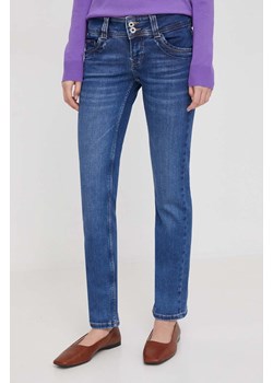 Pepe Jeans jeansy damskie kolor niebieski ze sklepu ANSWEAR.com w kategorii Jeansy damskie - zdjęcie 167954024