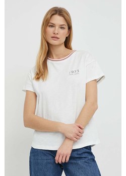 Pepe Jeans t-shirt bawełniany damski kolor biały ze sklepu ANSWEAR.com w kategorii Bluzki damskie - zdjęcie 167954493