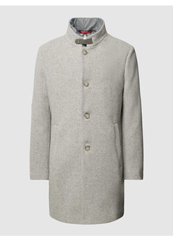 Płaszcz z tkanym wzorem model ‘Choice’ ze sklepu Peek&Cloppenburg  w kategorii Płaszcze męskie - zdjęcie 167958582
