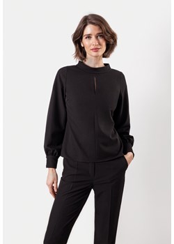 Czarna bluzka ze stójką ze sklepu Molton w kategorii Bluzy damskie - zdjęcie 167962703