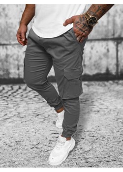 Spodnie męskie joggery szare OZONEE O/G3043 ze sklepu ozonee.pl w kategorii Spodnie męskie - zdjęcie 168051740