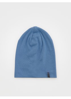 Reserved - Prążkowana czapka z naszywką - niebieski ze sklepu Reserved w kategorii Czapki dziecięce - zdjęcie 168078663