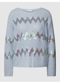 Sweter z dzianiny z cekinowym obszyciem ze sklepu Peek&Cloppenburg  w kategorii Swetry damskie - zdjęcie 168087290