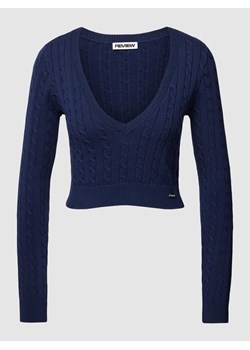 Sweter krótki z dzianiny ze ściegiem warkoczowym ze sklepu Peek&Cloppenburg  w kategorii Swetry damskie - zdjęcie 168089264