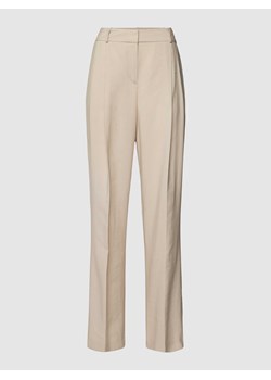 Spodnie z zakładkami w pasie zapinane na haftkę i zamek błyskawiczny ze sklepu Peek&Cloppenburg  w kategorii Spodnie damskie - zdjęcie 168092360