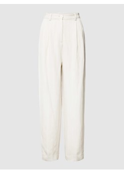 Spodnie materiałowe o kroju tapered fit z czystej wiskozy ze wzorem w paski ze sklepu Peek&Cloppenburg  w kategorii Spodnie damskie - zdjęcie 168092511