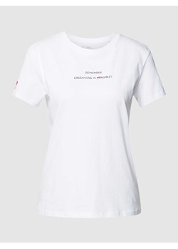 T-shirt z nadrukiem ze sloganem ze sklepu Peek&Cloppenburg  w kategorii Bluzki damskie - zdjęcie 168093491