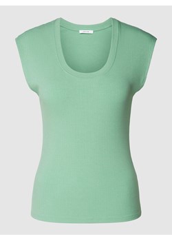 T-shirt z mieszanki wiskozy z efektem prążkowania model ‘Samola’ ze sklepu Peek&Cloppenburg  w kategorii Bluzki damskie - zdjęcie 168095671
