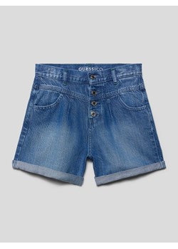 Szorty jeansowe z przeszytymi zakończeniami nogawek model ‘TENCEL’ ze sklepu Peek&Cloppenburg  w kategorii Spodenki dziewczęce - zdjęcie 168096231