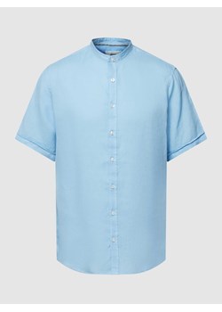 Koszula lniana o kroju regular fit ze stójką ze sklepu Peek&Cloppenburg  w kategorii Koszule męskie - zdjęcie 168097330