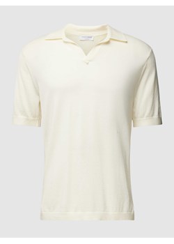 Koszulka polo z wełny z fakturowanym wzorem model ‘Beker’ ze sklepu Peek&Cloppenburg  w kategorii T-shirty męskie - zdjęcie 168099063
