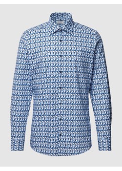 Koszula biznesowa o kroju body fit ze wzorem na całej powierzchni ze sklepu Peek&Cloppenburg  w kategorii Koszule męskie - zdjęcie 168099451