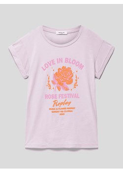 T-shirt z nadrukowanym motywem ze sklepu Peek&Cloppenburg  w kategorii Bluzki dziewczęce - zdjęcie 168100952