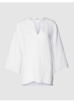 Bluzka lniana z dekoltem w serek model ‘ALENIA’ ze sklepu Peek&Cloppenburg  w kategorii Bluzki damskie - zdjęcie 168101032