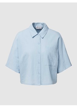 Bluzka koszulowa z bawełny z fakturowanym wzorem ze sklepu Peek&Cloppenburg  w kategorii Koszule damskie - zdjęcie 168101510