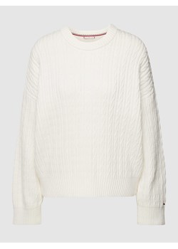 Sweter z dzianiny z wzorem warkocza ze sklepu Peek&Cloppenburg  w kategorii Swetry damskie - zdjęcie 168104323