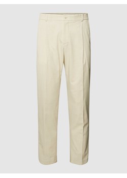 Spodnie z zakładkami w pasie z fakturowanym wzorem ze sklepu Peek&Cloppenburg  w kategorii Spodnie męskie - zdjęcie 168105101