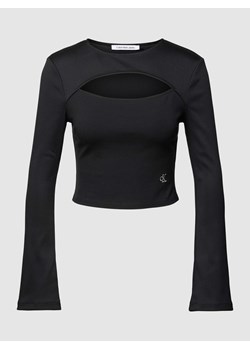 Bluzka krótka z długim rękawem i wycięciem model ‘MILANO’ ze sklepu Peek&Cloppenburg  w kategorii Bluzki damskie - zdjęcie 168106942