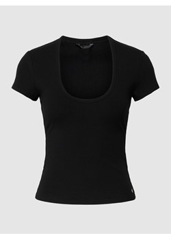 T-shirt z mieszanki wiskozy i elastanu z detalem z logo ze sklepu Peek&Cloppenburg  w kategorii Bluzki damskie - zdjęcie 168108661